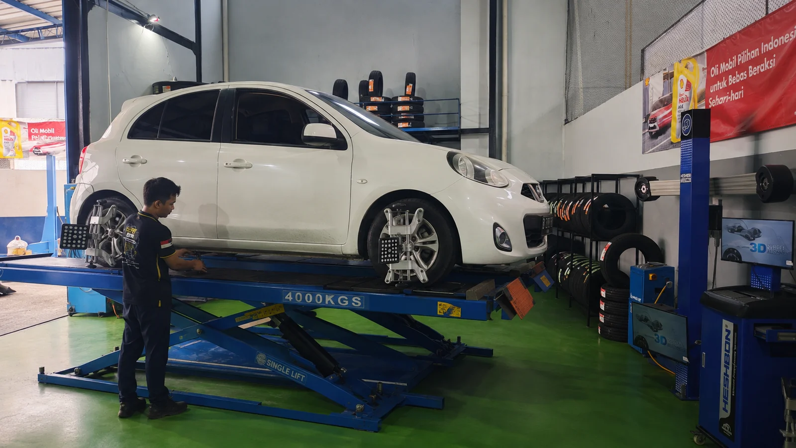 Aktivitas Spooring 3D di Bengkel Mobil Depo Ban